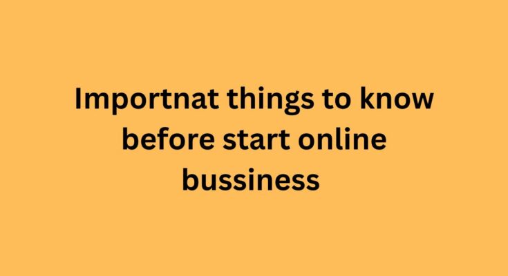Importnat things to know before start online bussiness