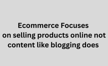 Ecommerce Focuses on selling products online not content like blogging does