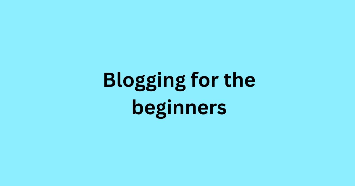 Blogging for the beginners