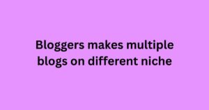 Bloggers makes multiple blogs on different niche