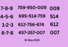 3 up Openning Tips Sets of 16 May 2026