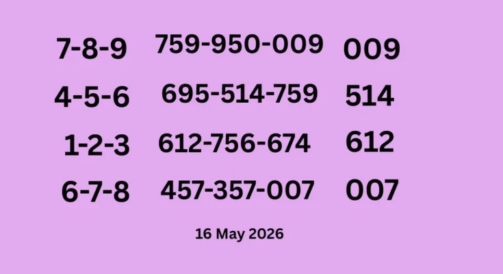 3 up Openning Tips Sets of 16 May 2026